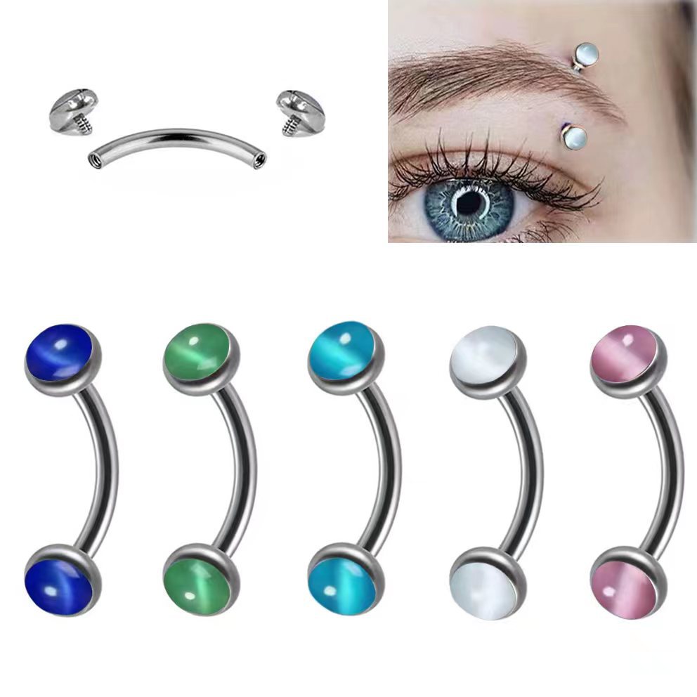 Zoor Body Jewelry - 1 pieza, Piercing para cejas, forma