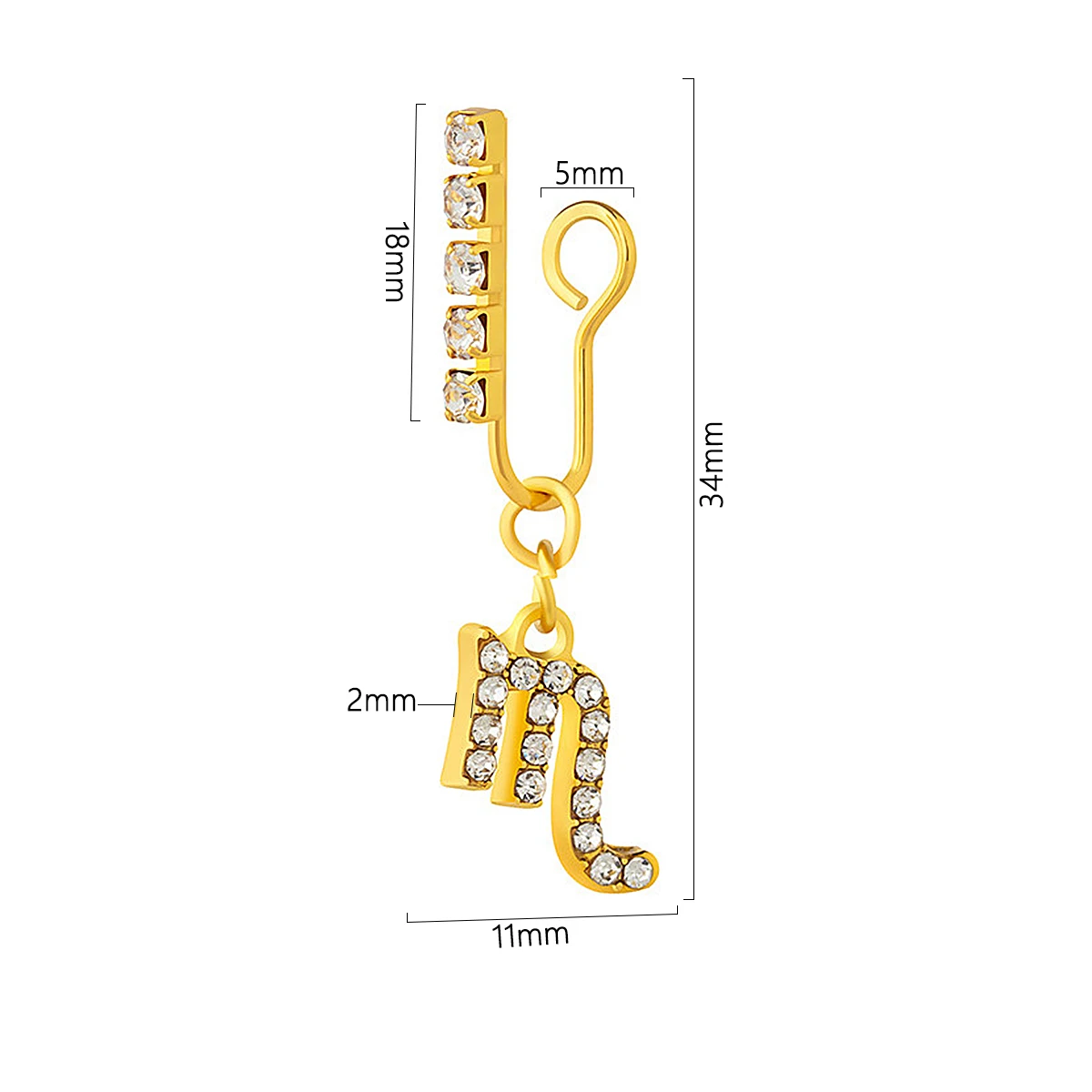 Body Jewelry Cartilage Earrings - Paquete de Clips de Metal para