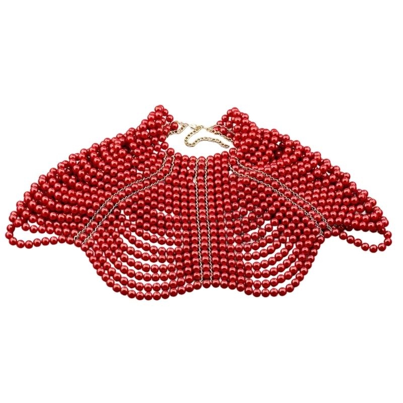 Body Jewelry Necklace - 49MD elegante chal mujer multicapa con