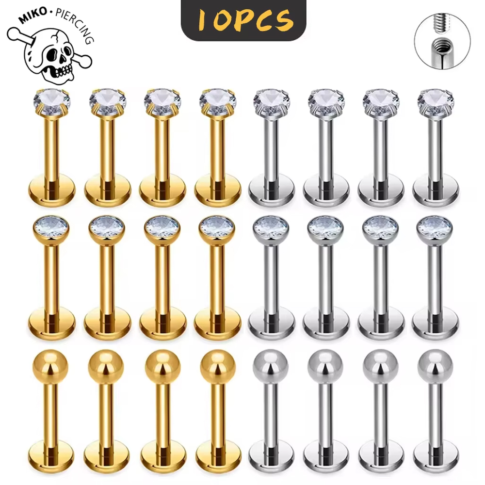 Zoor Body Jewelry - 10 unidades de Joyería Corporal Roscada