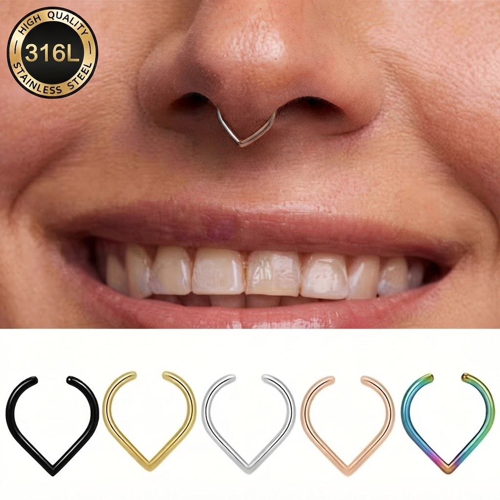 Body Jewelry Cartilage Earrings - Juego de 5 Anillos de Nariz