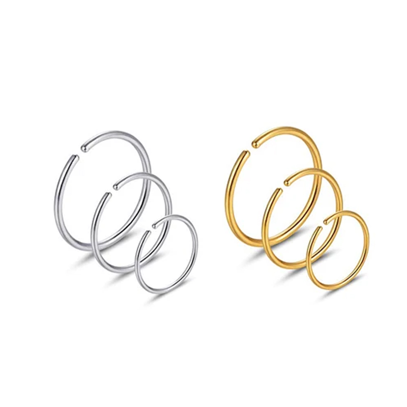 Body Jewelry Cartilage Earrings - Lote de 6 Anillos Hipoalergénicos para