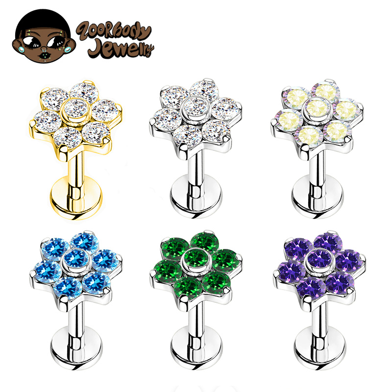 Zoor Body Jewelry - ASTM F136 Piercing de flor de
