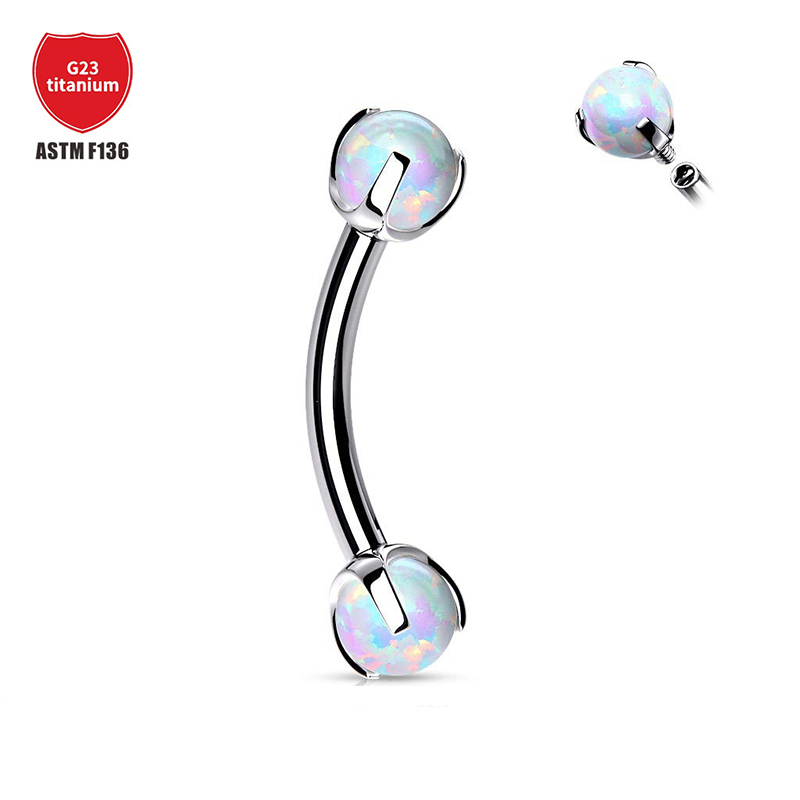 Zoor Body Jewelry - Piercing de ópalo de titanio para