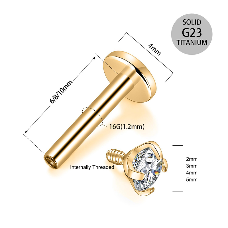 Pendientes de titanio de 16G c - Body Jewelry Cartilage Earrings reseña y precio