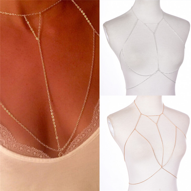 Sujetador de cadena de eslabon - Body Jewelry Necklace reseña y precio