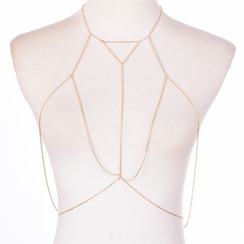 Sujetador de cadena de eslabon - Body Jewelry Necklace reseña y precio