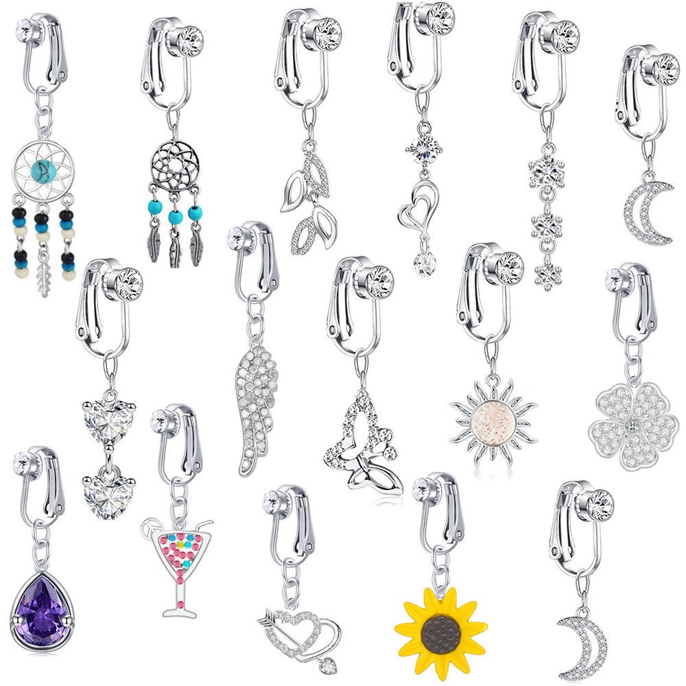 Piercing de ombligo falso, Cli - Body Jewelry Cartilage Earrings reseña y precio