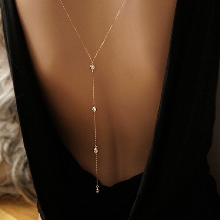 Nuevo collar de cadena trasera - Body Jewelry Necklace reseña y precio