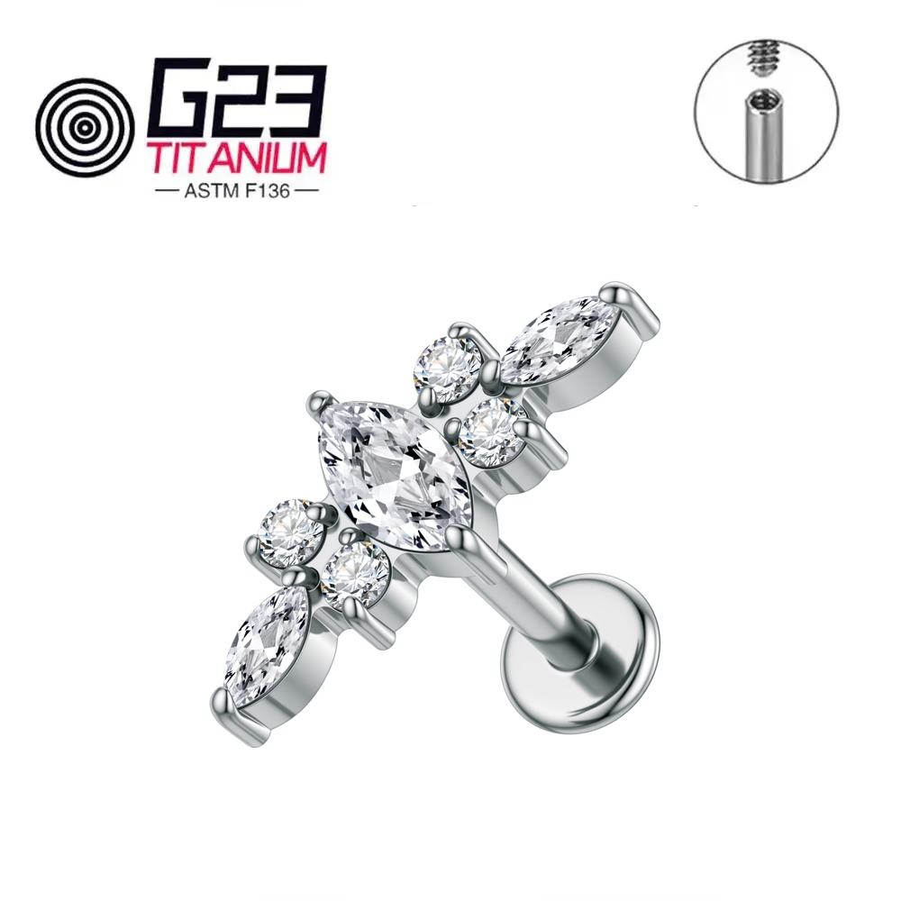 ASTM F136 titanio 16G Labret S - Zoor Body Jewelry reseña y precio