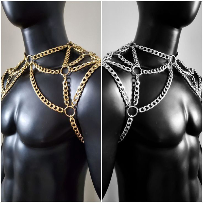 Punk hombres hombro cuerpo cad - Body Jewelry Necklace reseña y precio