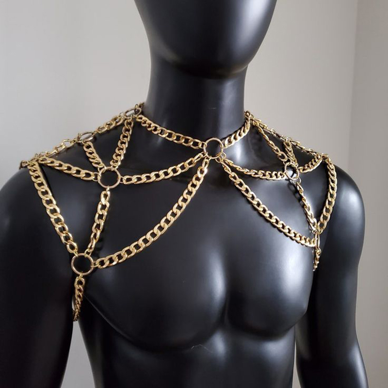 Punk hombres hombro cuerpo cad - Body Jewelry Necklace reseña y precio