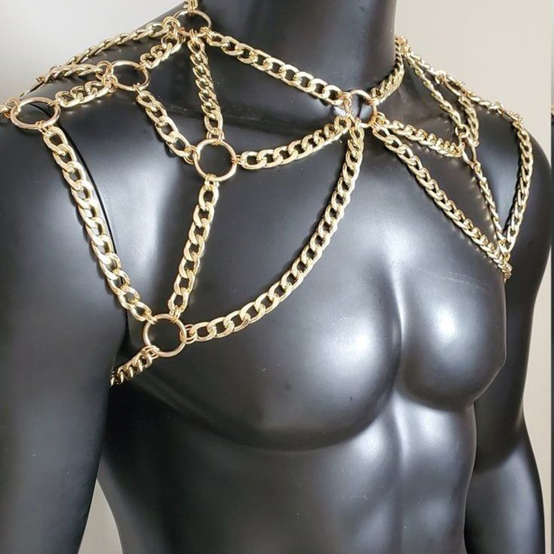 Punk hombres hombro cuerpo cad - Body Jewelry Necklace reseña y precio