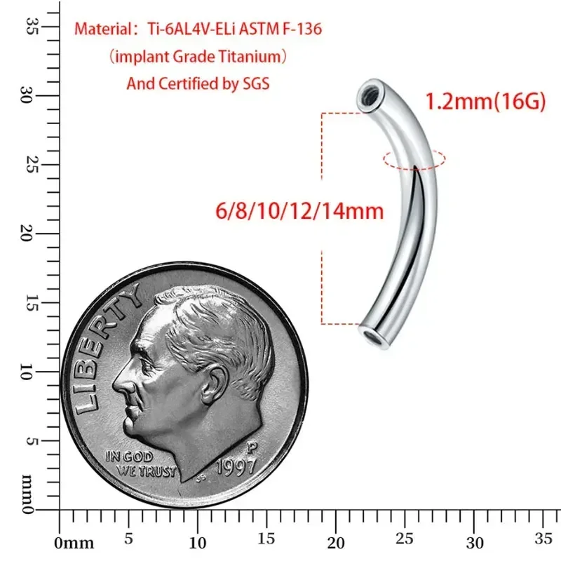 10 unids/lote ASTM F136 titani - Zoor Body Jewelry reseña y precio