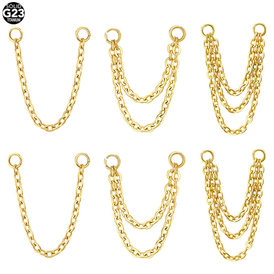 1/5 Uds. Cadena doble de titan - Zoor Body Jewelry reseña y precio