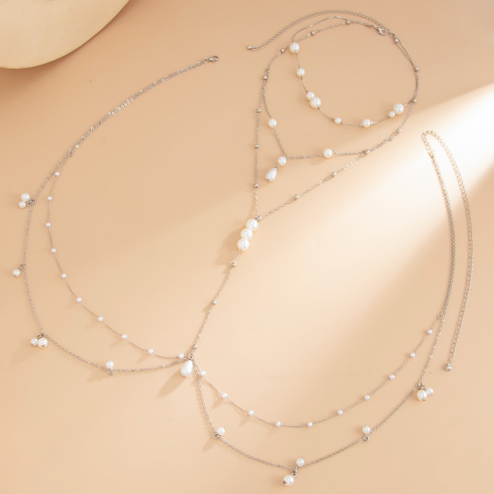 Collar de perlas de imitación  - Body Jewelry Necklace reseña y precio
