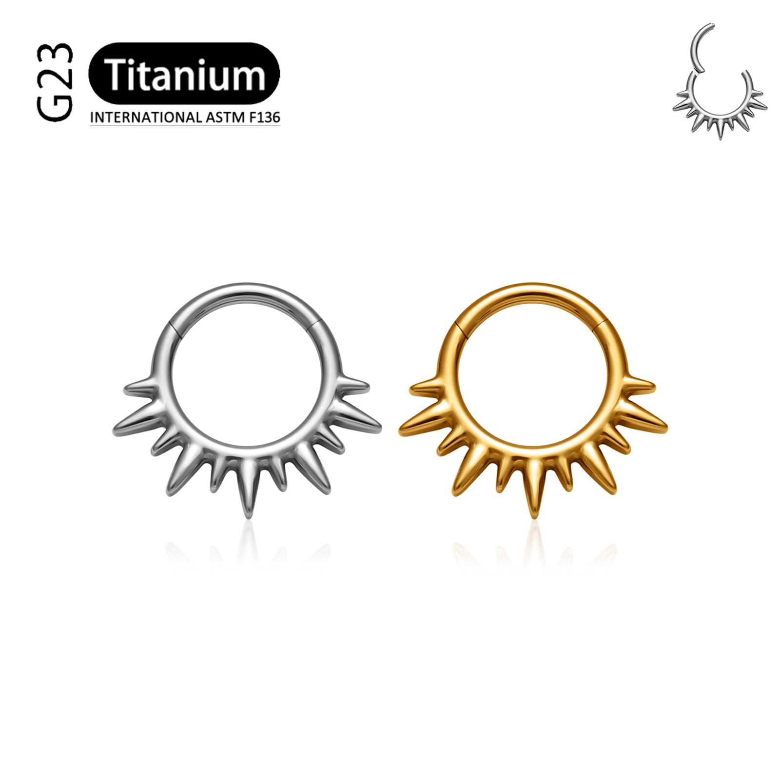 Anillo de septum de titanio AS - Zoor Body Jewelry reseña y precio