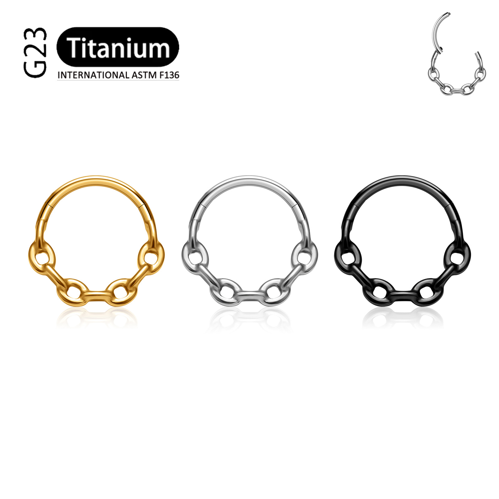 Anillo de septum de titanio AS - Zoor Body Jewelry reseña y precio